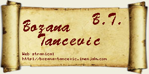 Božana Tančević vizit kartica